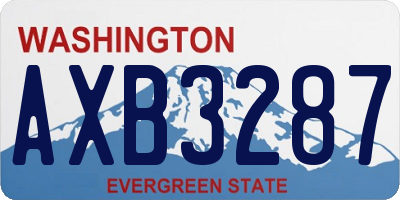 WA license plate AXB3287