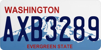 WA license plate AXB3289