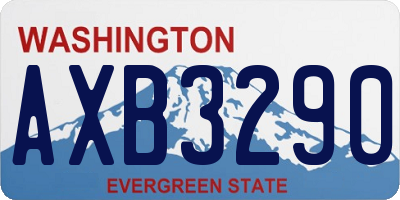 WA license plate AXB3290