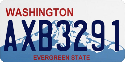 WA license plate AXB3291
