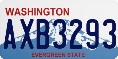 WA license plate AXB3293