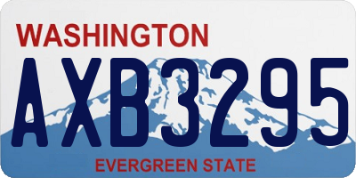 WA license plate AXB3295
