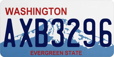 WA license plate AXB3296