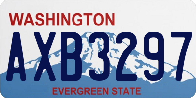 WA license plate AXB3297