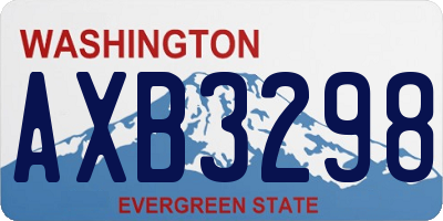 WA license plate AXB3298