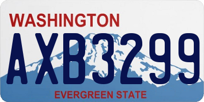 WA license plate AXB3299