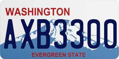 WA license plate AXB3300