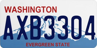 WA license plate AXB3304
