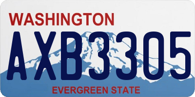 WA license plate AXB3305