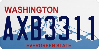 WA license plate AXB3311