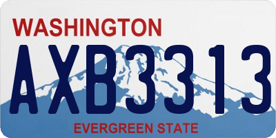 WA license plate AXB3313