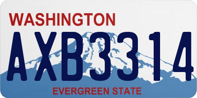 WA license plate AXB3314