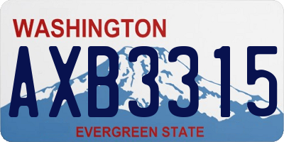 WA license plate AXB3315