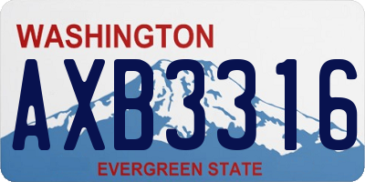 WA license plate AXB3316