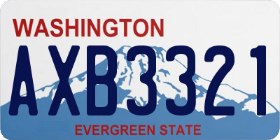 WA license plate AXB3321