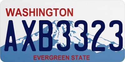 WA license plate AXB3323