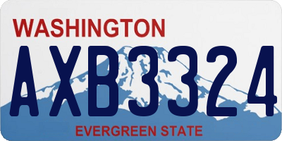 WA license plate AXB3324