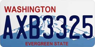 WA license plate AXB3325