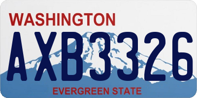 WA license plate AXB3326