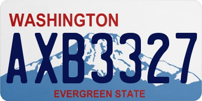 WA license plate AXB3327