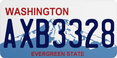 WA license plate AXB3328