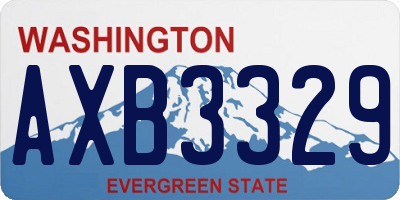 WA license plate AXB3329