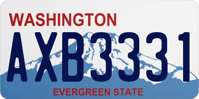WA license plate AXB3331