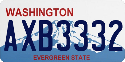 WA license plate AXB3332