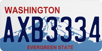 WA license plate AXB3334