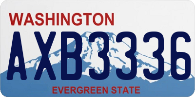 WA license plate AXB3336
