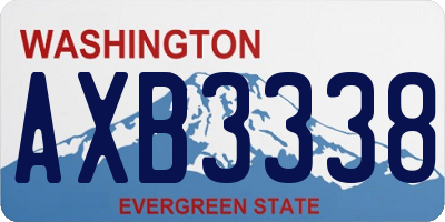 WA license plate AXB3338