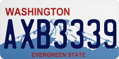 WA license plate AXB3339
