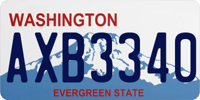 WA license plate AXB3340