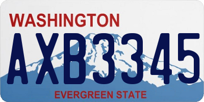 WA license plate AXB3345