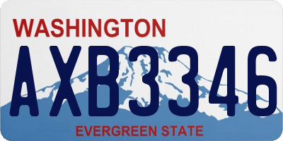 WA license plate AXB3346