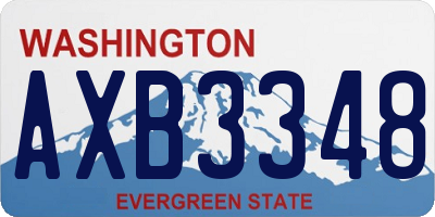 WA license plate AXB3348