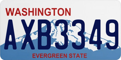 WA license plate AXB3349