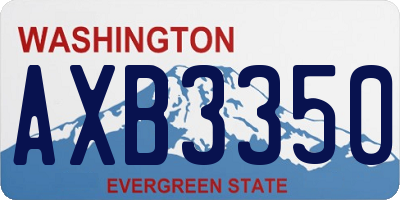 WA license plate AXB3350