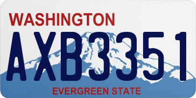 WA license plate AXB3351