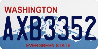 WA license plate AXB3352