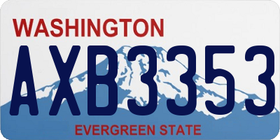 WA license plate AXB3353