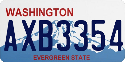 WA license plate AXB3354