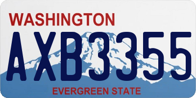 WA license plate AXB3355