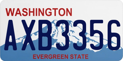 WA license plate AXB3356