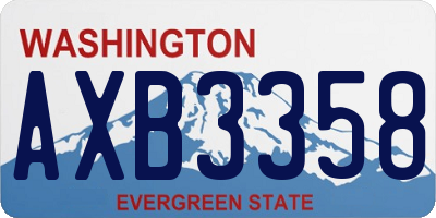 WA license plate AXB3358