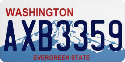 WA license plate AXB3359