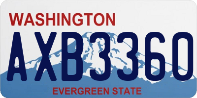 WA license plate AXB3360
