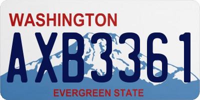 WA license plate AXB3361
