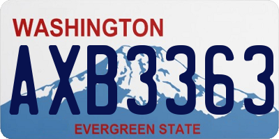 WA license plate AXB3363