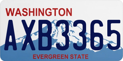 WA license plate AXB3365